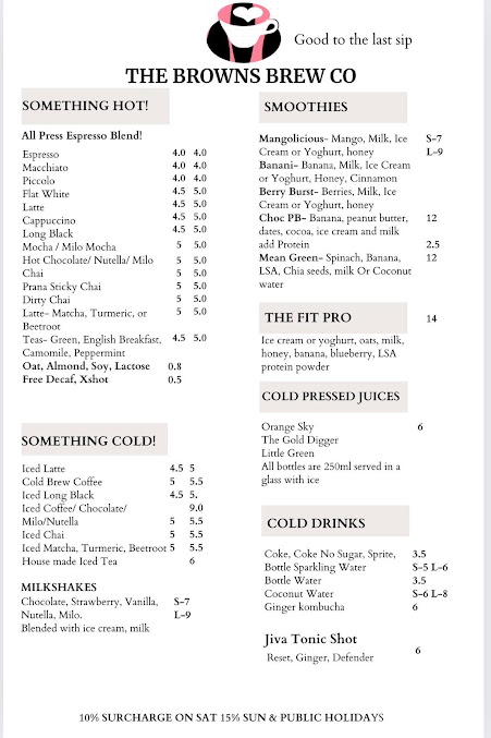 Menu The Browns Brew Co Cafe & Catering - 7