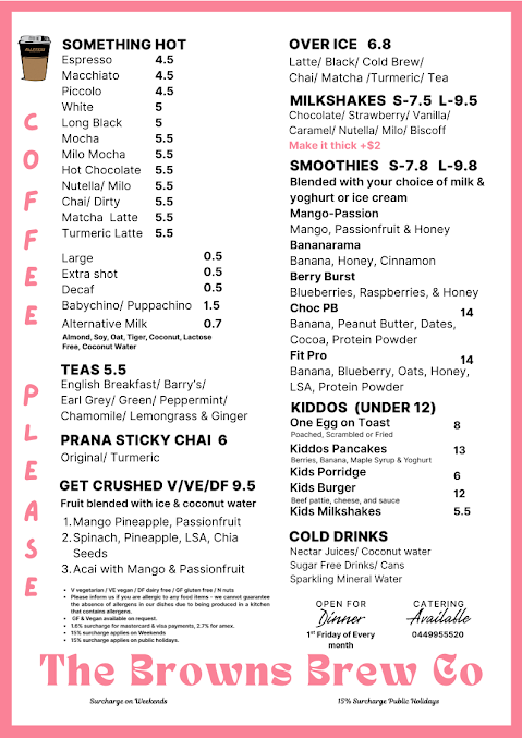 Menu The Browns Brew Co Cafe & Catering - 8