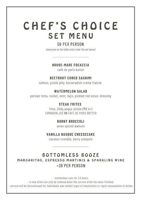 Menu The Charlie - Restaurant & Bar - 0