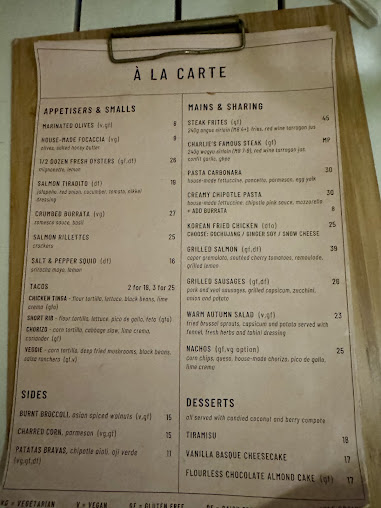 Menu The Charlie - Restaurant & Bar - 4