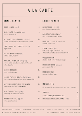 Menu The Charlie - Restaurant & Bar - 8