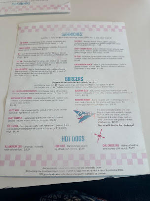 Menu The Comet Classic Diner Creamery - 1