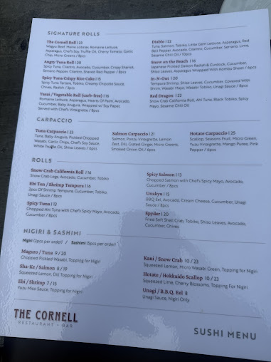 Menu The Cornell Restaurant + Bar - 5