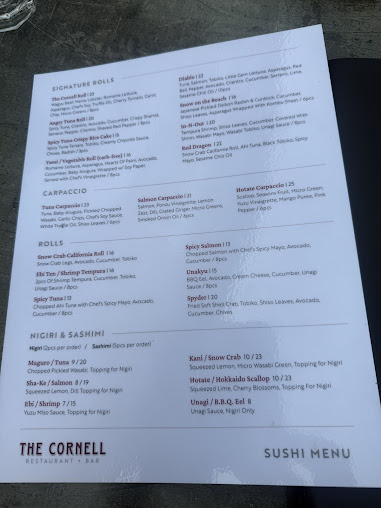 Menu The Cornell Restaurant + Bar - 7