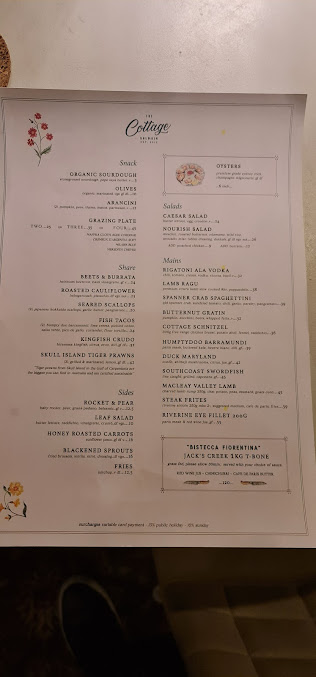 Menu The Cottage Balmain - 5
