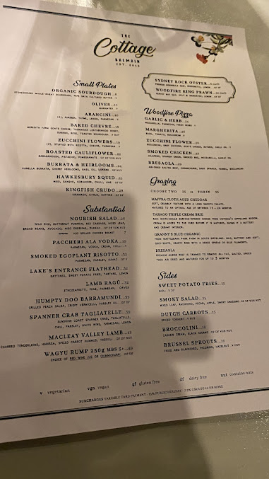 Menu The Cottage Balmain - 8