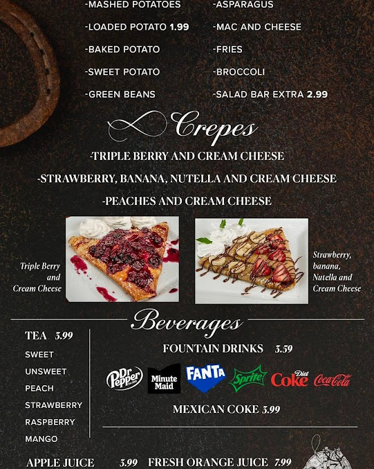Menu The Cowboy Palace Odessa Tx - 0