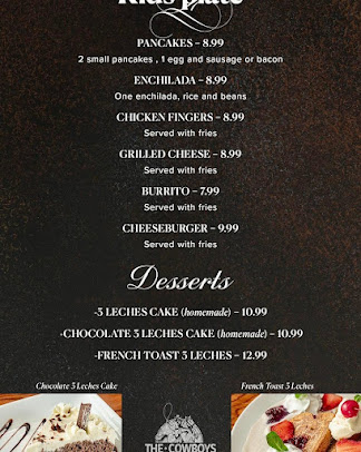 Menu The Cowboy Palace Odessa Tx - 1