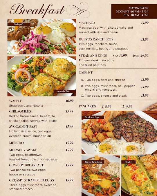 Menu The Cowboy Palace Odessa Tx - 9