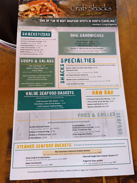 Menu The Crab Shack Folly Beach - 3