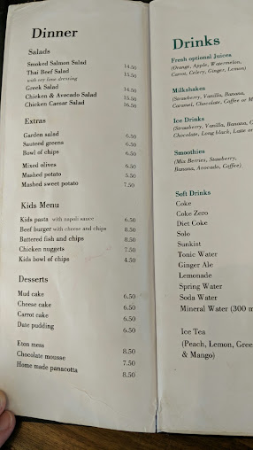 Menu The Crystal Restaurant N Bar - 1