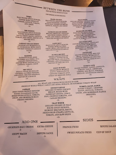 Menu The Depot Restaurant And Tavern - 2