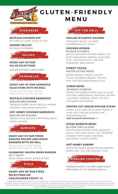 Menu The Distillery Restaurant Henrietta - 0
