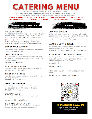 Menu The Distillery Restaurant Mt. Hope - 2