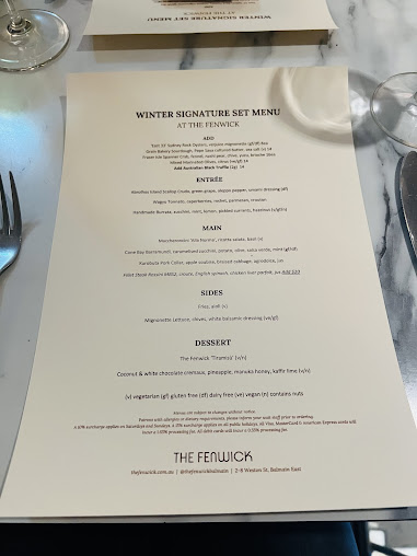 Menu The Fenwick - 3