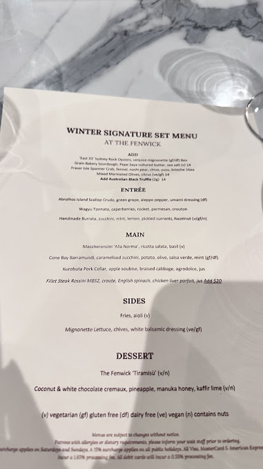 Menu The Fenwick - 7