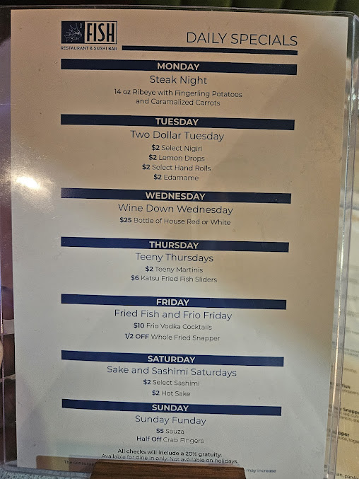 Menu The Fish - 0