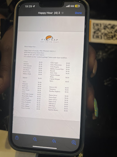 Menu The Fox Trap Restaurant Lounge - 1