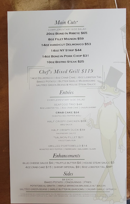 Menu The Frogtown Chophouse - 2
