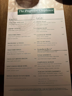 Menu The Frogtown Chophouse - 5