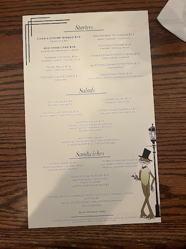 Menu The Frogtown Chophouse - 7
