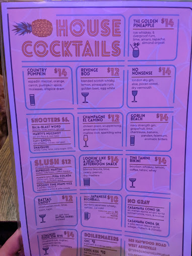 Menu The Golden Pineapple Craft Lounge - 5