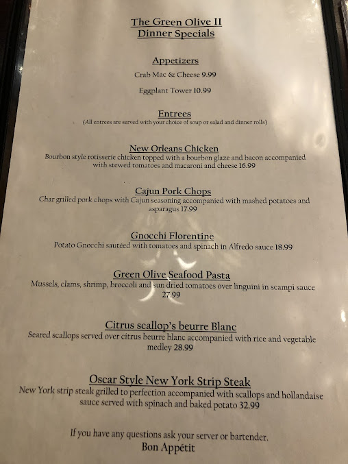 Menu The Green Olive Restaurant - 4