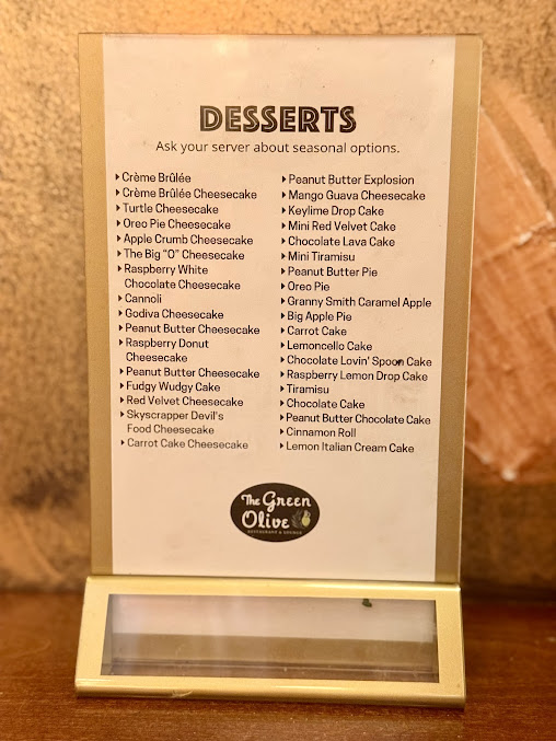 Menu The Green Olive Restaurant - 5