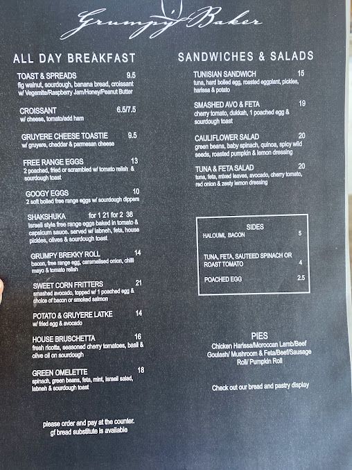 Menu The Grumpy Baker - 0