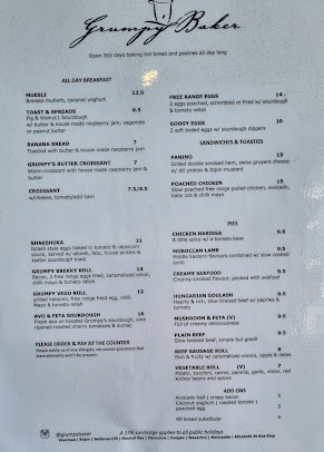 Menu The Grumpy Baker - 1