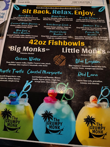 Menu The Grumpy Monk North Myrtle Beach - 3