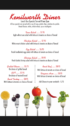 Menu The Kenilworth Diner Restaurant - 7