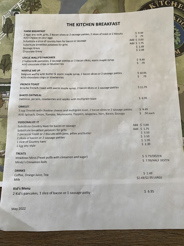 Menu The Kitchen At Grace Meadows Farm - 4