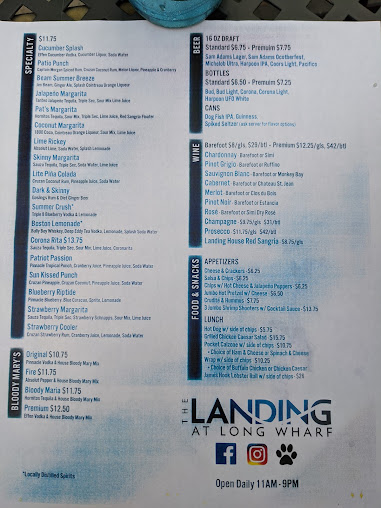 Menu The Landing At Long Wharf - 0
