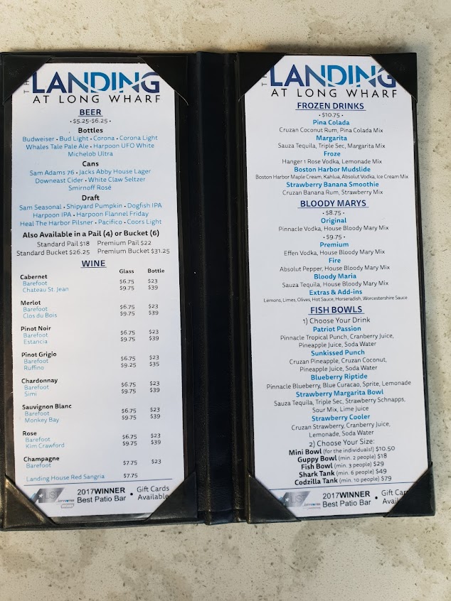 Menu The Landing At Long Wharf - 2