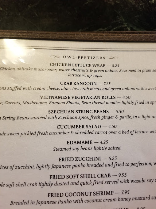 Menu The Laughing Owl Restaurant - 7