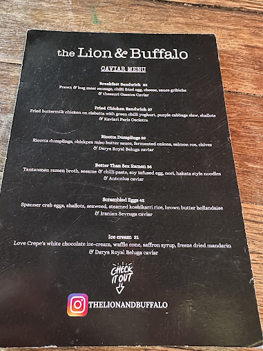 Menu The Lion And Buffalo - 0