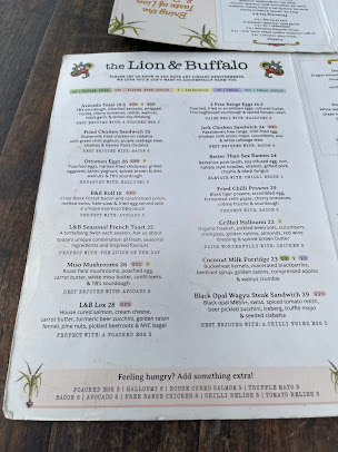 Menu The Lion And Buffalo - 6