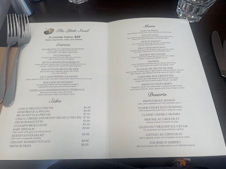 Menu The Little Snail Restaurant - 2