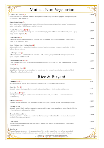 Menu The Lotus Indian - 1