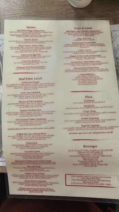 Menu The Mad Batter Restaurant & Bar - 0