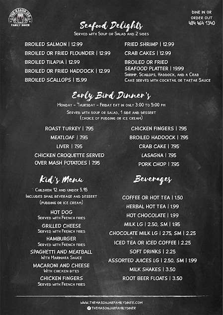 Menu The Mason Jar Family Diner - 0