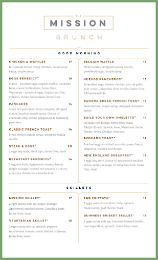 Menu The Mission Bar & Grill - 2