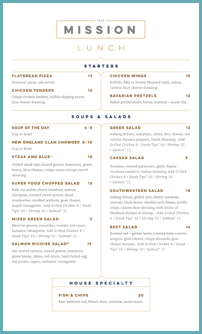Menu The Mission Bar & Grill - 4