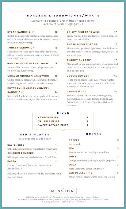 Menu The Mission Bar & Grill - 7
