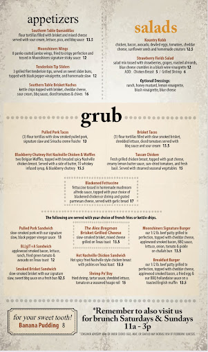 Menu The Moonshiners Southern Table + Bar - 6