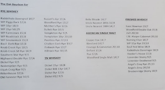 Menu The Oak Raleigh - 2
