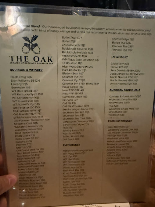 Menu The Oak Raleigh - 9