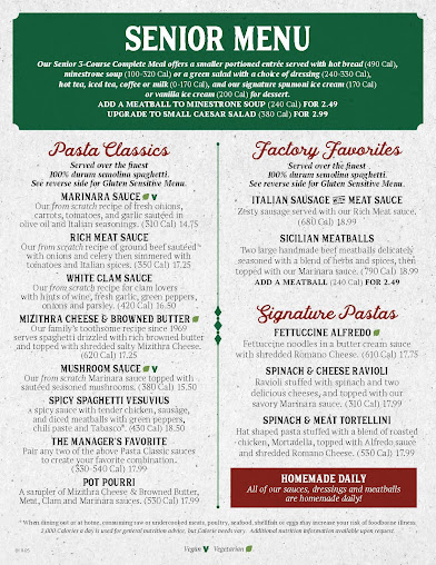 Menu The Old Spaghetti Factory Riverside - 9