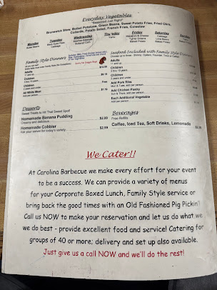 Menu The Original Carolina Barbecue - 0